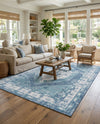 Patio Heritage Collection Area Rug -  Augusta (Blue) Rectangle Blue  lifestyle 14
