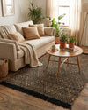 Woven Seaside Jute Collection Area Rug - Oia Rectangle Black and Natural  lifestyle 49