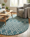 Urban Oasis Rugs Collection Area Rug -  Boulevard (Teal) Oval Teal  lifestyle 50