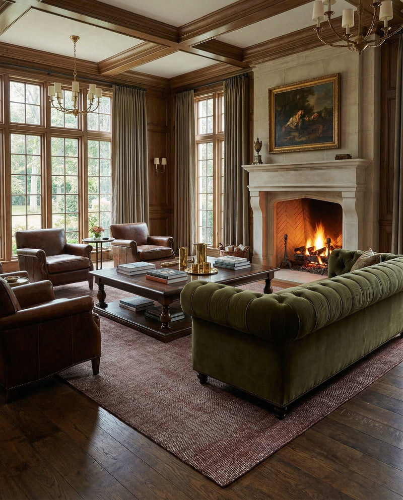 Berkshire Estate Collection Area Rug - Windsor (Mocha Brown) Rectangle Mocha Brown  lifestyle 9