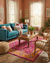 Casablanca Tapestry Collection Area Rug -  Marrakech (Berry Pink) Rectangle Berry Pink  lifestyle 10