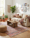 Thar Cotton Collection Area Rug - Alleppey Rectangle Multi White  lifestyle 29