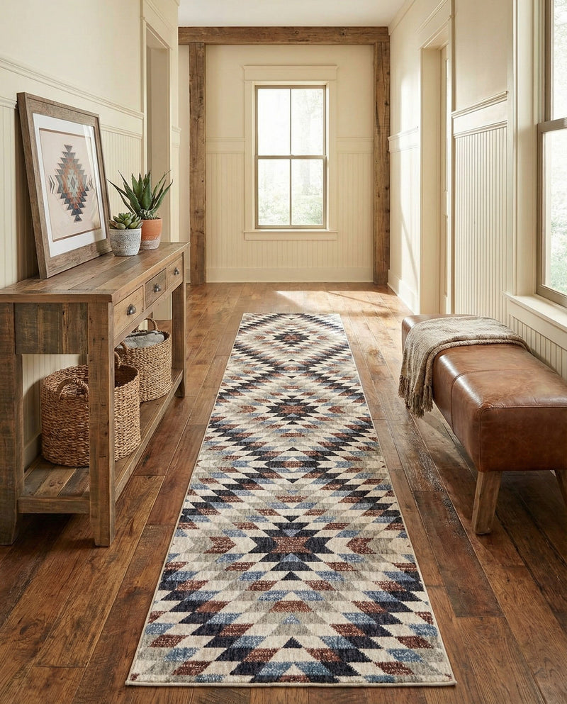 Desert Modern Eco Rug Series Collection Area Rug - Sedona Runner Multi  lifestyle 40