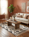 Sonoran Collection Area Rug - BellRock Rectangle Black and White  lifestyle 45