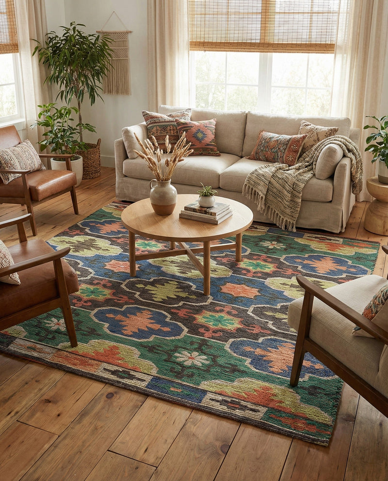 Savannah Threads Collection Area Rug - Greenwich Square Multi  lifestyle 38