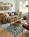 Parisian Elegance Collection Area Rug - Versailles (Teal) Rectangle Teal  lifestyle 6