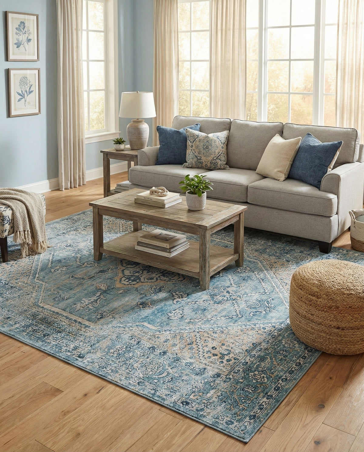 Coastal Haven Collection Area Rug -  Marina Rectangle Blue  lifestyle 30