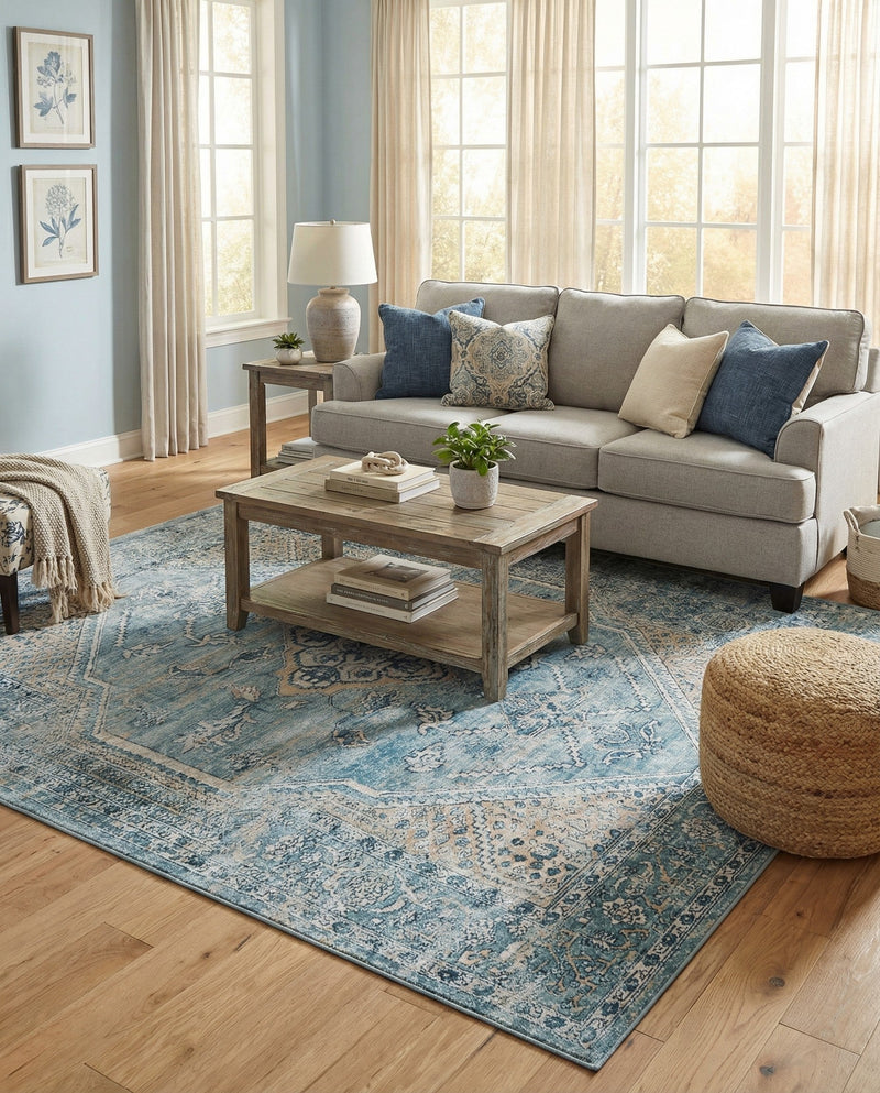 Coastal Haven Collection Area Rug -  Marina Rectangle Blue  lifestyle 30