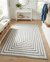 Sustainable Strands Indoor-Outdoor Oasis Collection Area Rug - Harborview Rectangle Gray and White  lifestyle 35