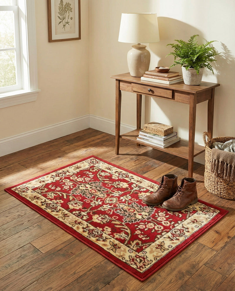 Isfahan Elegance Collection Area Rug - Naghsh-e Jahan (Burgundy) Rectangle Burgundy  lifestyle 35