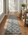 Trellis Mosaic Collection Area Rug -  Pergolatown (Dark Gray) Runner Dark Gray  lifestyle 52