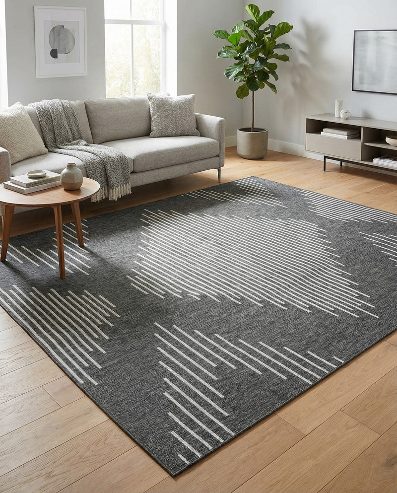 Urban Terrace Collection Area Rug -  Chelsea (Charcoal Gray) Rectangle Charcoal Gray  lifestyle 3