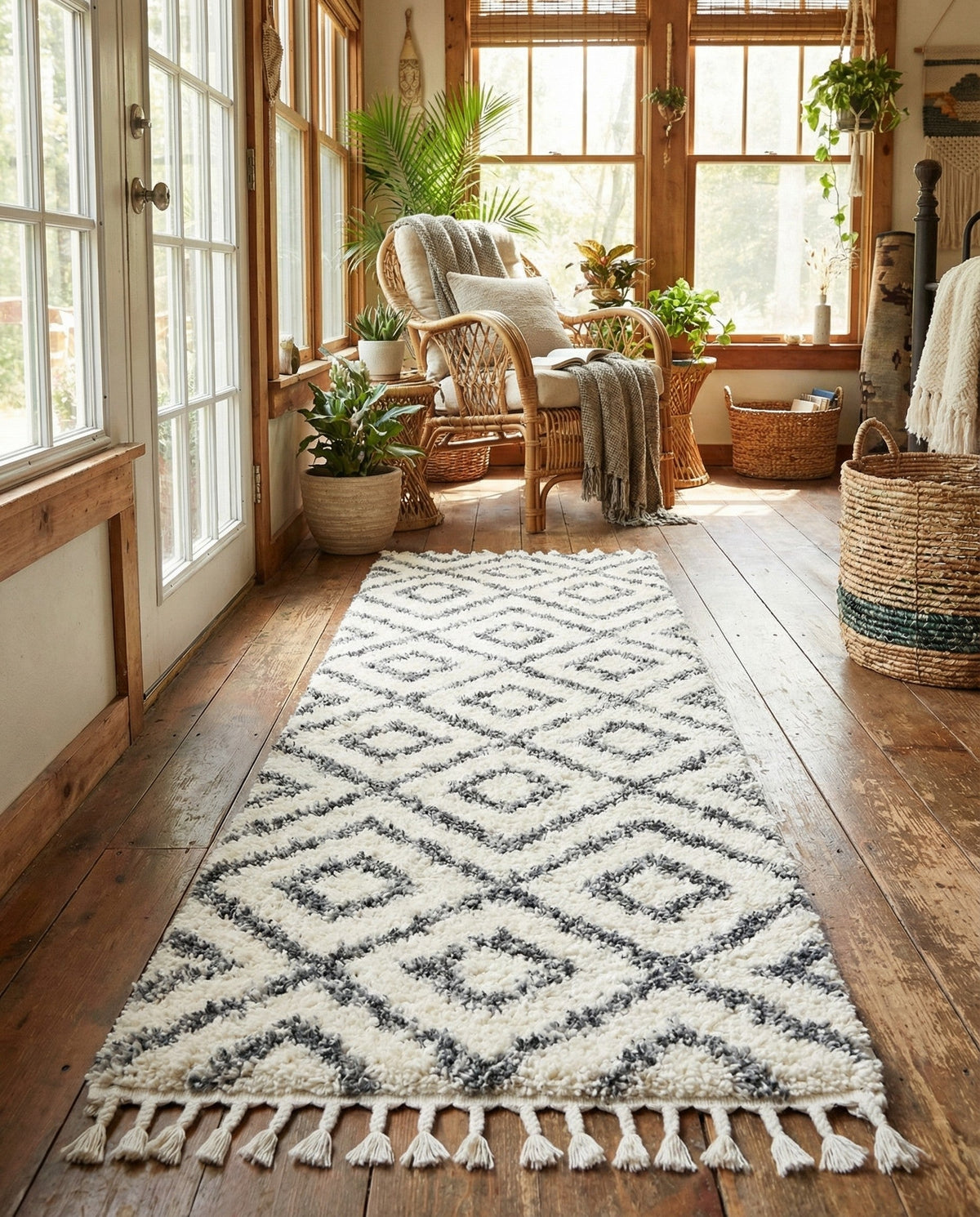 Cozy Cove Shag Collection Area Rug -  Dunes Runner Ivory  lifestyle 171