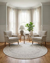 Savannah Soiree Collection Area Rug -  Everglade (White) Round White  lifestyle 70