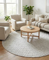Garden Lattice Charm Collection Area Rug -  Pergola (Grey) Round Grey  lifestyle 48