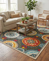 Outdoor Marrakesh Collection Area Rug -  Asilah Rectangle Gray  lifestyle 14