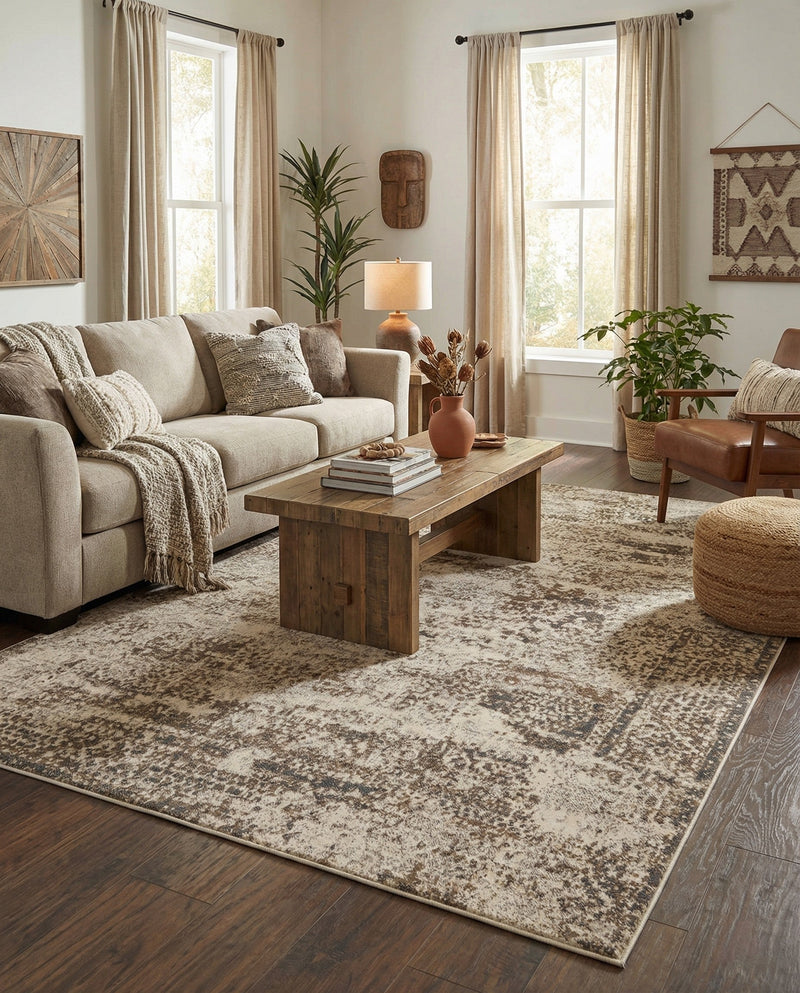 Gobi Sands Collection Area Rug -  Badain Rectangle Cream  lifestyle 21