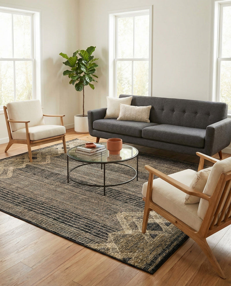 Urban Terrace Collection Area Rug -  Loft Rectangle Charcoal  lifestyle 23