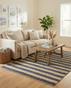 Woven Seaside Jute Collection Area Rug - Nantucket Rectangle Navy Ivory  lifestyle 34