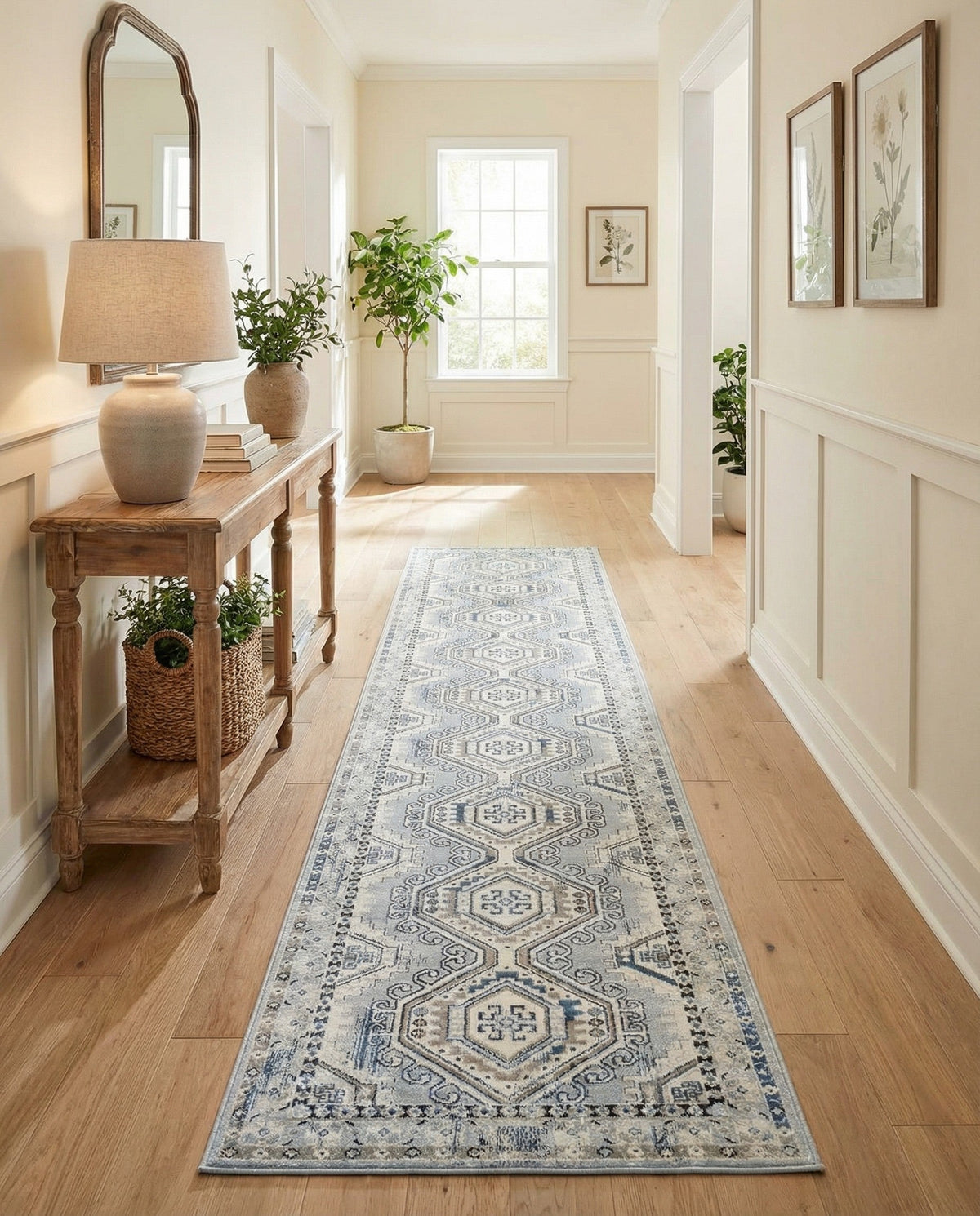 Savannah Elegance Collection Area Rug -  Tybee (Aqua Blue) Runner Aqua Blue  lifestyle 81