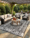 Patio Heritage Collection Area Rug -  Lafayette (Black and White) Rectangle Black and White  lifestyle 14