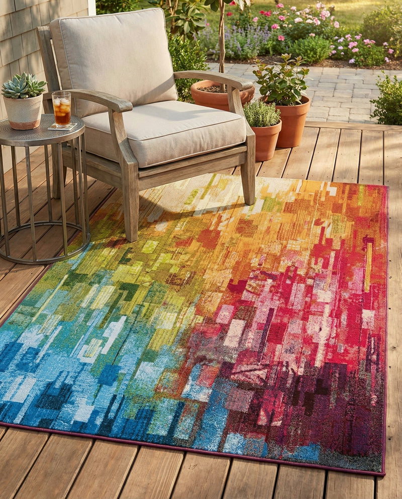 Urban Terrace Collection Area Rug -  Lawn Rectangle Multi  lifestyle 29