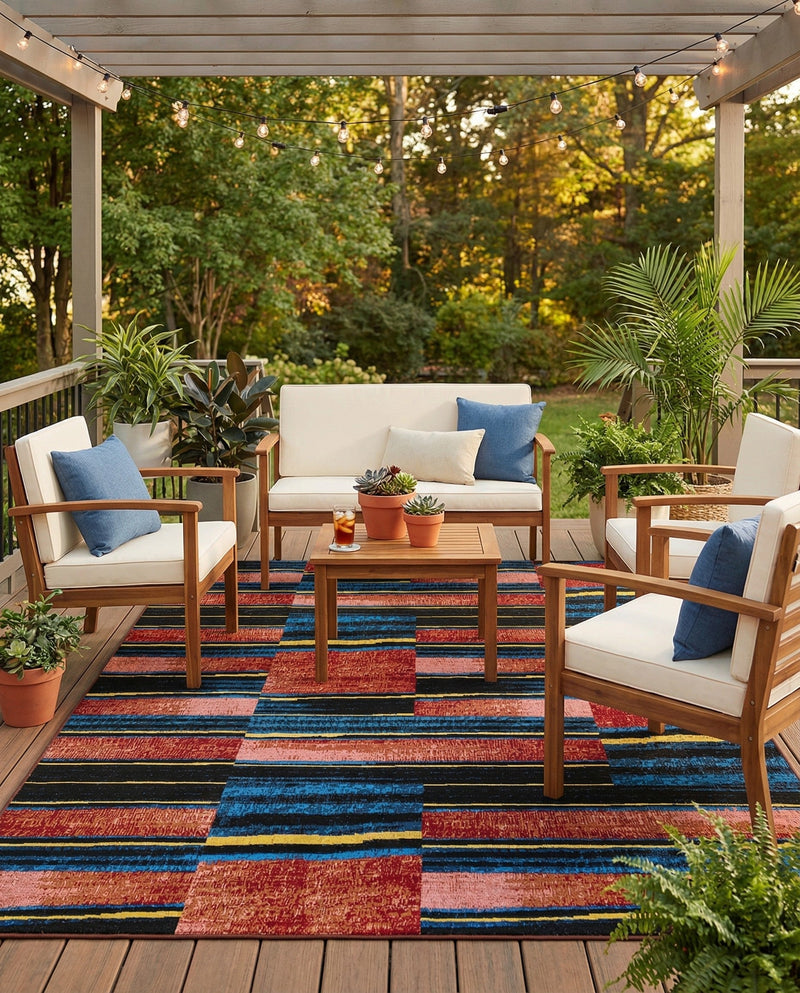 Urban Terrace Collection Area Rug -  Courtyard Rectangle Multi  lifestyle 12