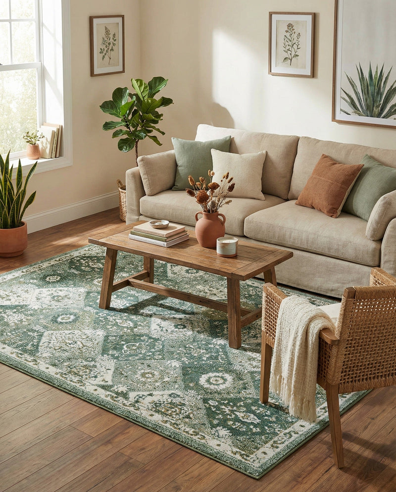 Brighton Terrace Collection Area Rug -  Rottingdean (Green) Rectangle Green  lifestyle 23