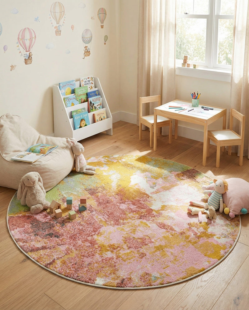 Wonder Tykes Collection Area Rug -  Flutter Round Multi  lifestyle 28