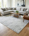 Garden Maze Retreat Collection Area Rug -  Topiarytrail Rectangle White  lifestyle 11