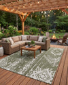 Desert Nomad Terrace Collection Area Rug - Sahara (Green) Rectangle Green  lifestyle 34