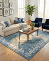 Patio Heritage Collection Area Rug -  Augusta (Blue) Rectangle Blue  lifestyle 11