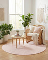 Jill Zarin Sedona Oasis Outdoor Collection Area Rug - Coconino (Pink Roses) Round Pink Roses  lifestyle 48