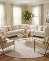 Savannah Escape Collection Area Rug -  Amazon (Pink Ivory) Round Pink Ivory  lifestyle 29
