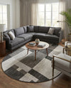 Autumn Meadow Collection Area Rug -  Sycamoreside (Gray) Oval Gray  lifestyle 25
