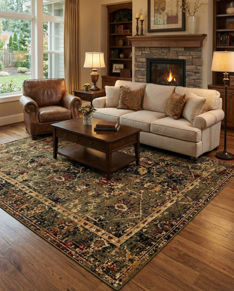 Neptune Elegance Collection Area Rug -  Galatea (Green) Rectangle Green  lifestyle 5