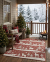 Garden Festivity Collection Area Rug - Evergreen Rectangle Red  lifestyle 26