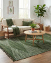 Thar Cotton Collection Area Rug - Jaisalmer (Green) Rectangle Green  lifestyle 8