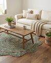 Woven Seaside Jute Collection Area Rug - Nantucket Round Green and White  lifestyle 64