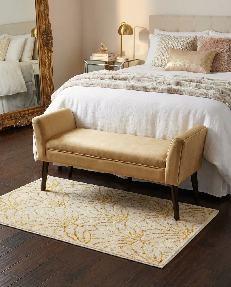 Hollywood Luxe Collection Area Rug -  Rodeo Rectangle White Gold  lifestyle 35