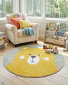 Wonder Tykes Collection Area Rug -  Whirlwind Round Yellow  lifestyle 13