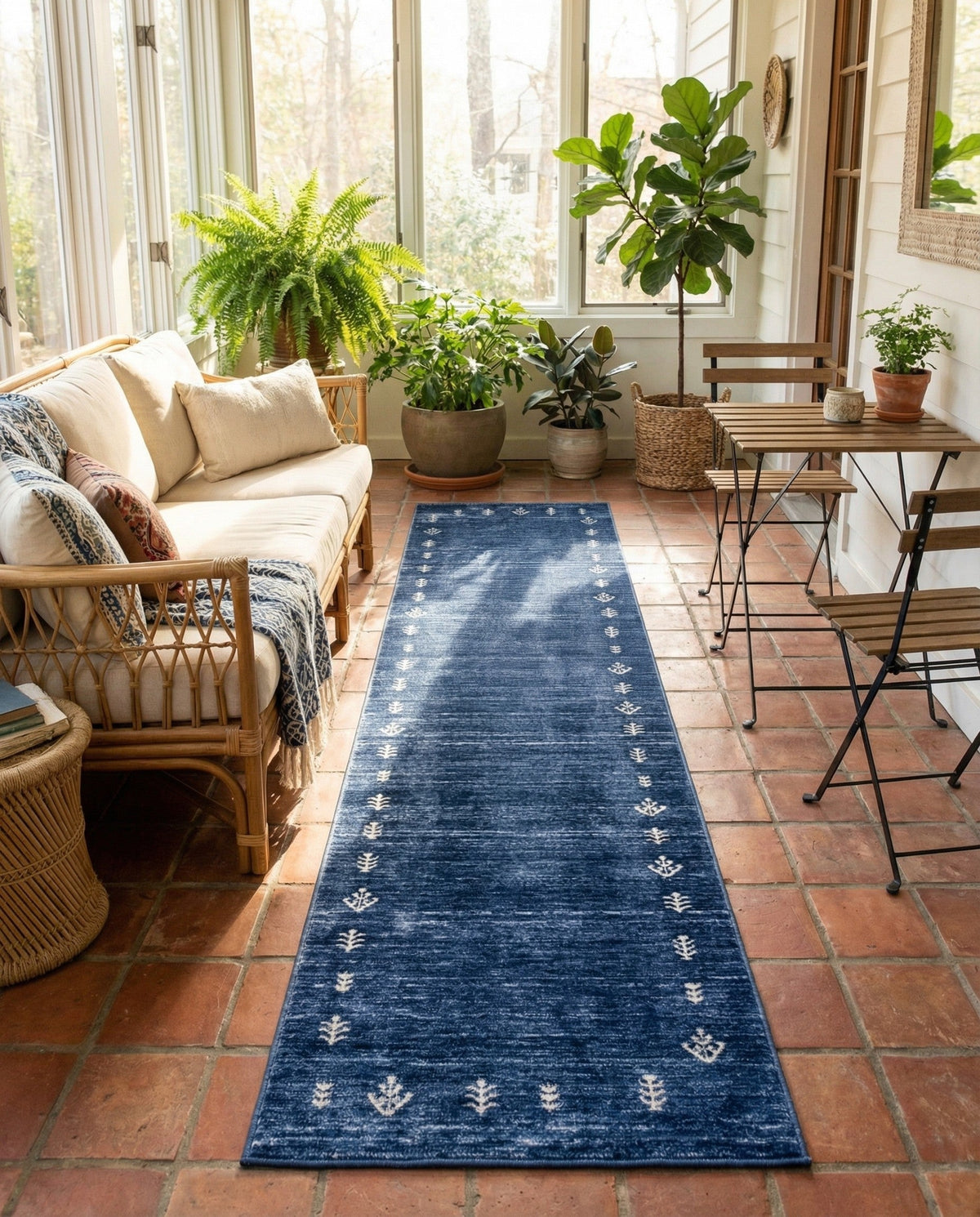 Zagros Shades Collection Area Rug -  Yasuj Runner Navy Blue  lifestyle 92