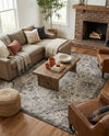 Tribal Terrace Treasures Collection Area Rug - Mayan Marina (Charcoal Gray) Rectangle Charcoal Gray  lifestyle 9