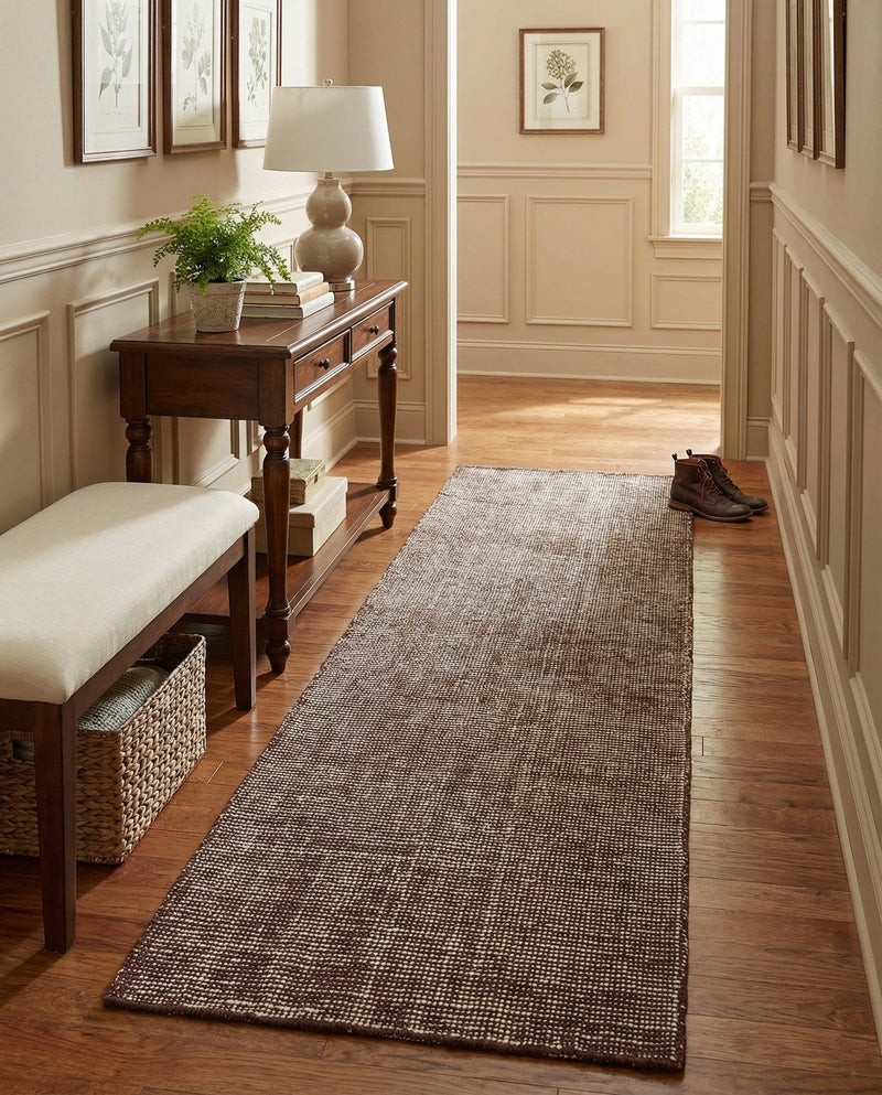 Berkshire Estate Collection Area Rug - Windsor (Mocha Brown) Runner Mocha Brown  lifestyle 41
