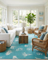 Seaside Haven Rugs Collection Area Rug -  Beachcomber Square Teal  lifestyle 48