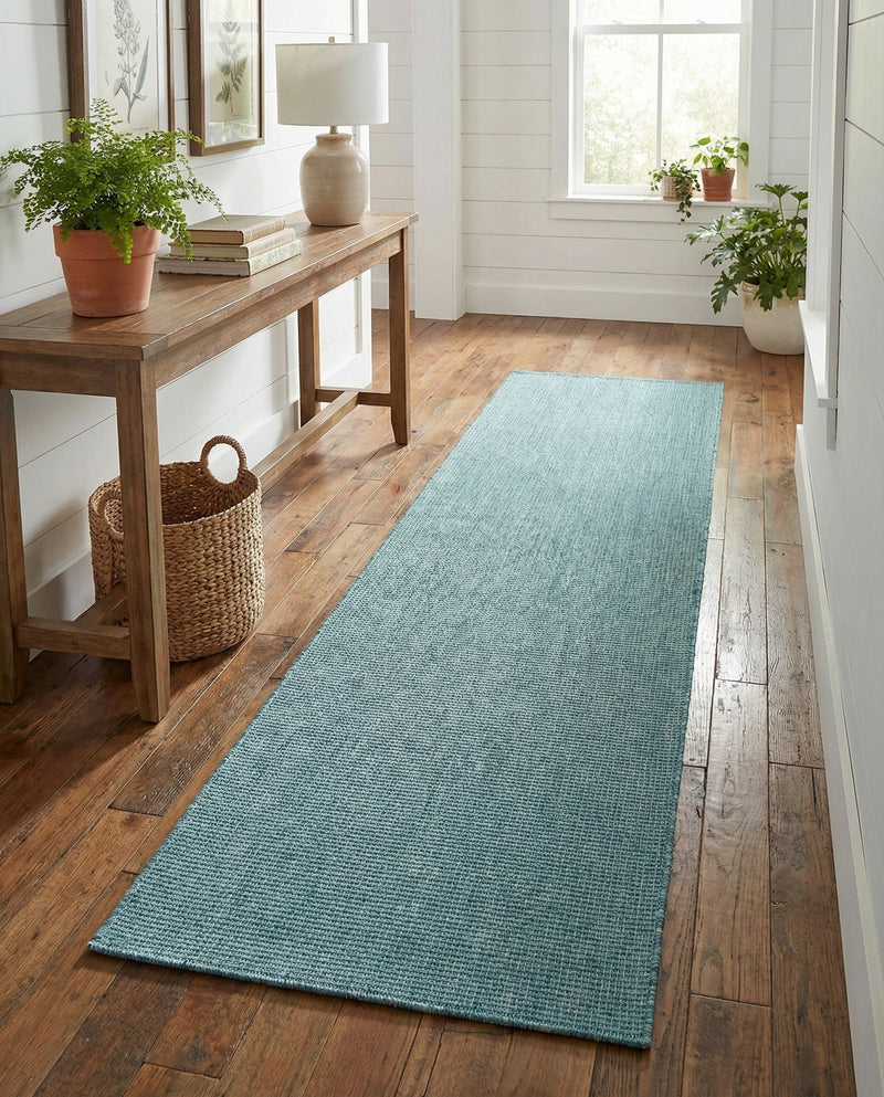 Seaside Serenity Collection Area Rug - Veranda (Aquamarine) Runner Aquamarine  lifestyle 57