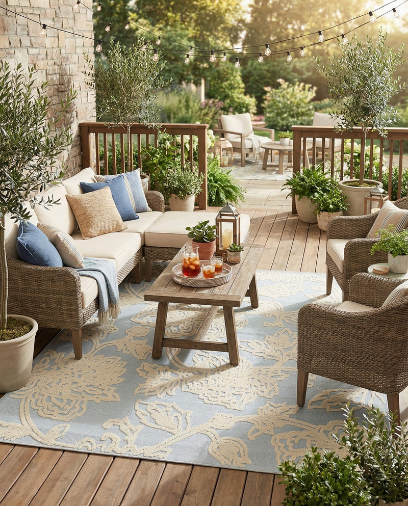 Bahama Breeze Outdoor Collection Area Rug -  Eleuthera Rectangle Gray  lifestyle 37