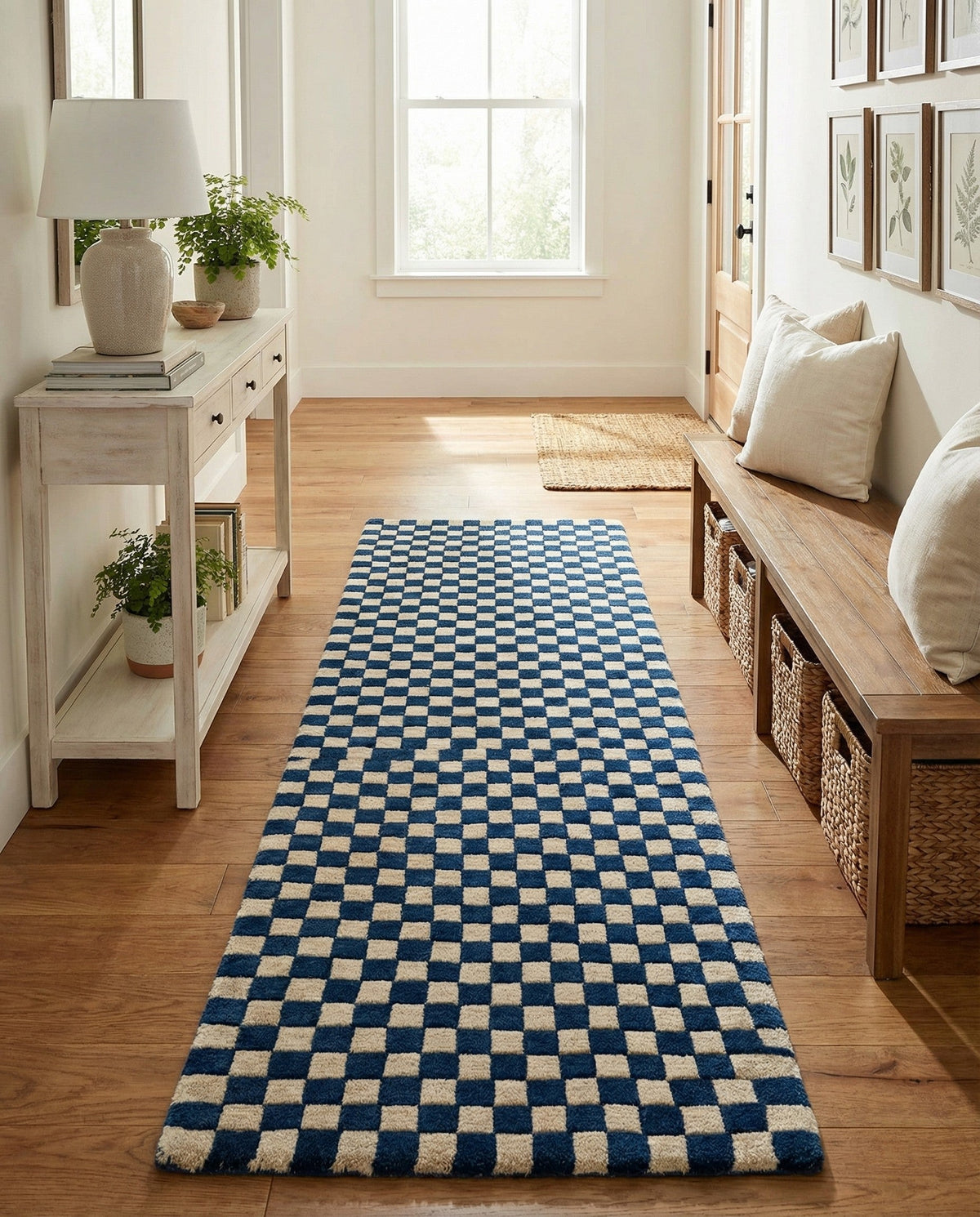 Shepherd's Glen Wool Collection Area Rug - Reykjavik Runner Blue and White  lifestyle 87