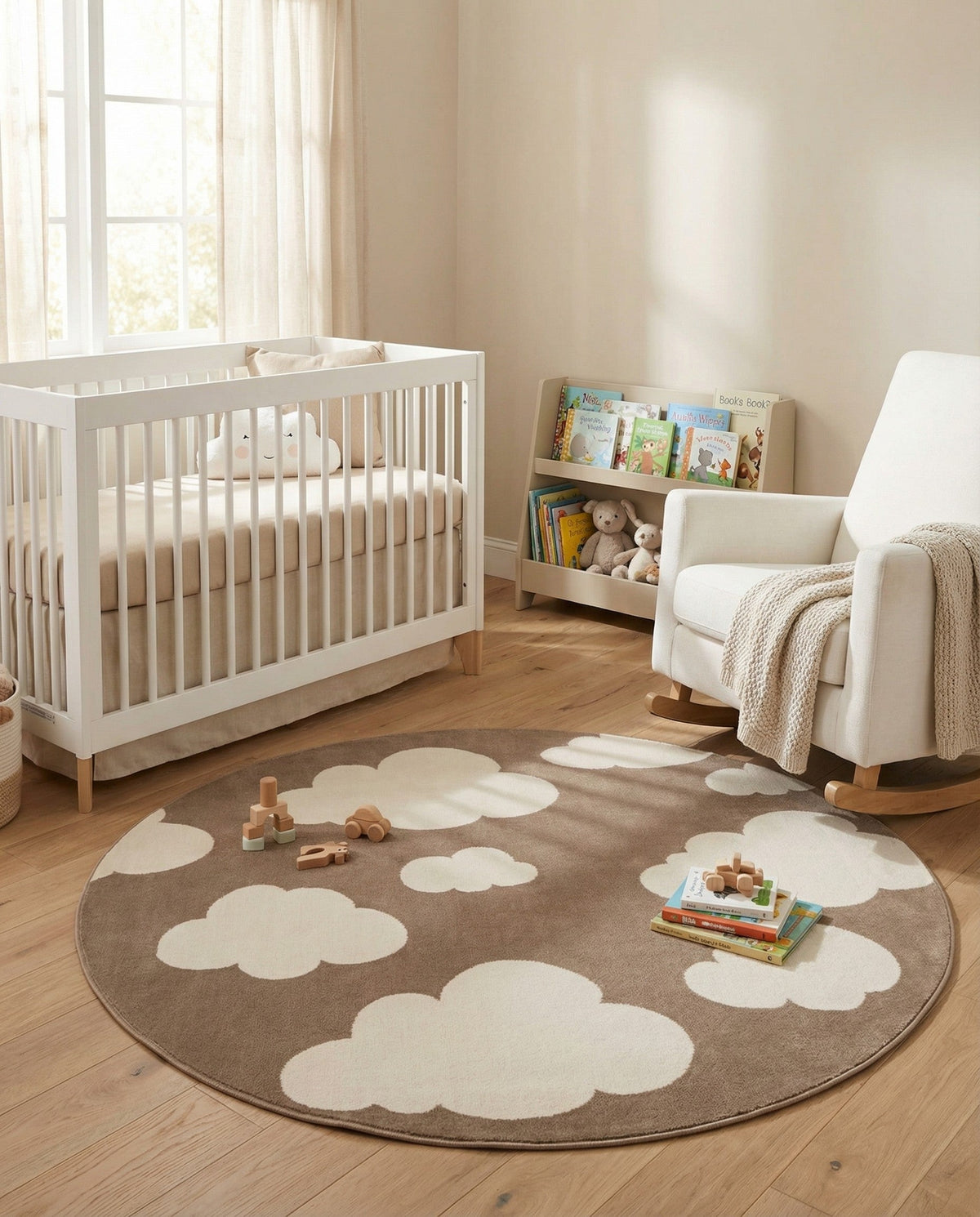 Wonder Tykes Collection Area Rug -  Dreamview Round Hazelnut Beige  lifestyle 79