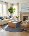 Jill Zarin Sedona Oasis Outdoor Collection Area Rug - Coconino (Navy Sky) Round Navy Sky  lifestyle 43